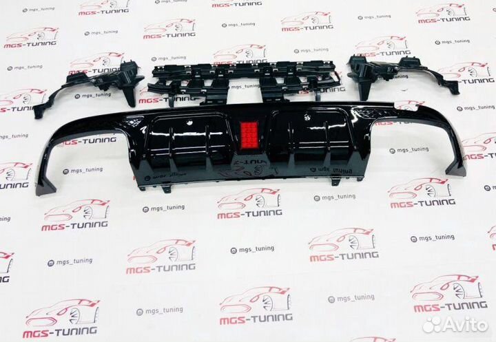 Диффузор (B) черный Mercedes w205