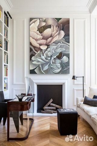 Интерьерная картина «Пионы», картина маслом, абстр