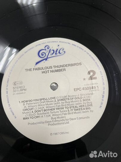 THE fabulous thunderbirds HOT number 1987 винил