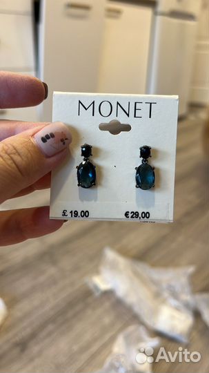 Monet, винтаж, сини- чёрный камень