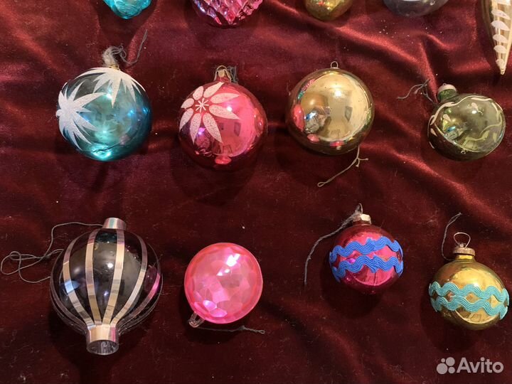 Елочные игрушки СССР стекло шары