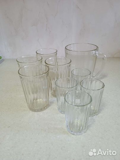 Граненные куружка, стакан, рюмка