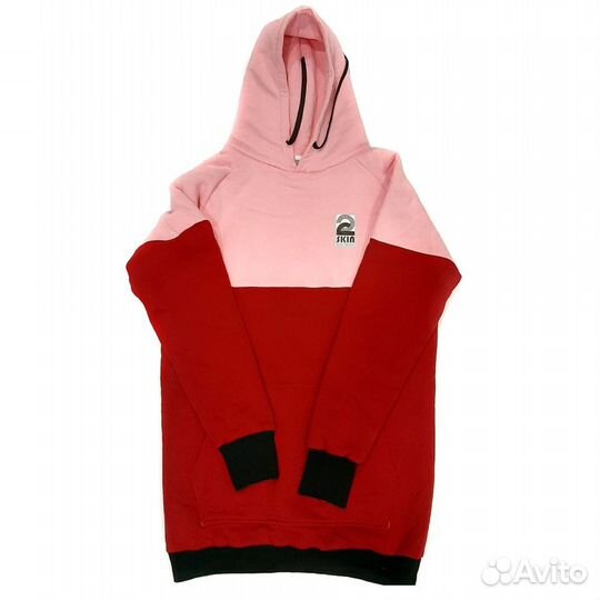 Худи Double Skin красно-розовая M