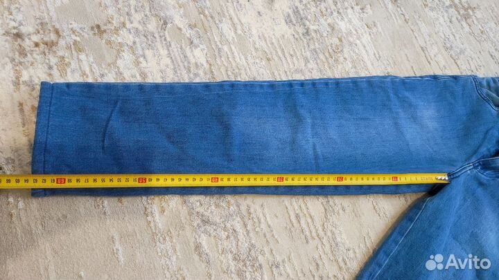 Джинсы утеплённые на флисе зимние 146