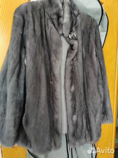 Шуба норковая 46 48 цвет графит Saga mink royal