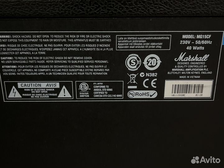 Комбоусилитель Marshall MG15CF