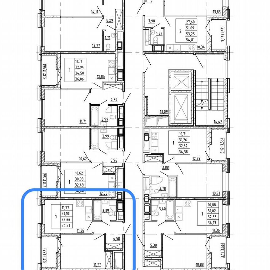 1-к. квартира, 34,2 м², 6/12 эт.