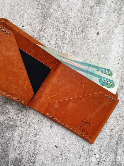 Кожаный бумажник ручной работы