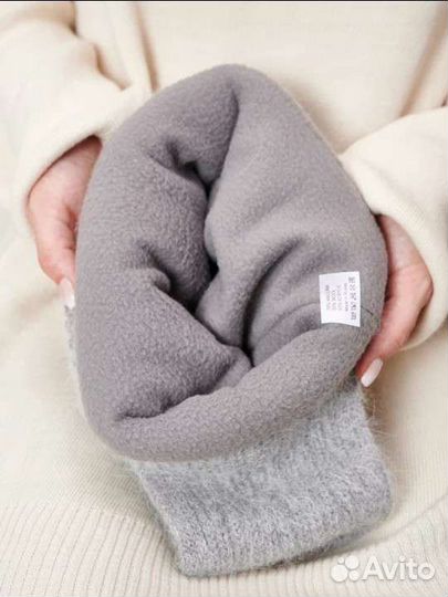 Шапка ушанка зима женская темно-серая