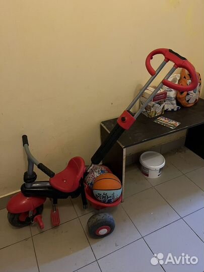 Велосипед трехколесный с ручкой