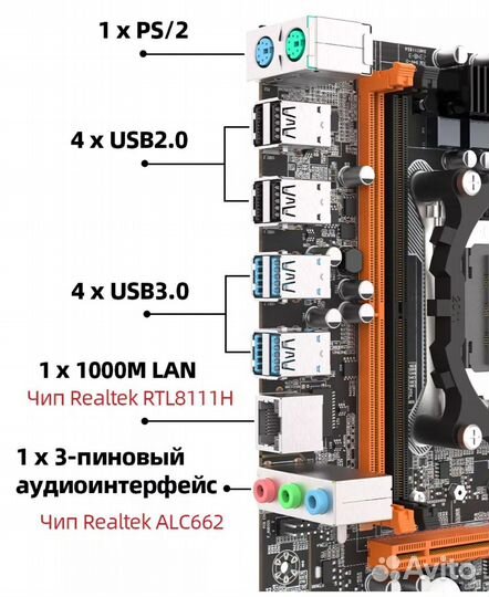 Материнская плата с процессором Xeon и DDR4 16Gb