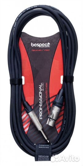 Кабель микрофонный Bespeco ncma900 (XLR-Jack 6.3)