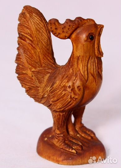 Статуэтка Петух - Нэцкэ из Дерева Самшит ru*61