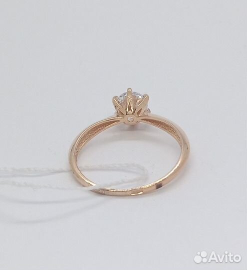 Золотое кольцо с фианитом 16,5р