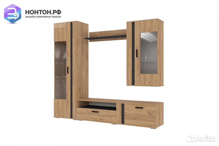 Гостиная Шерлок дуб золотой / камень тёмный