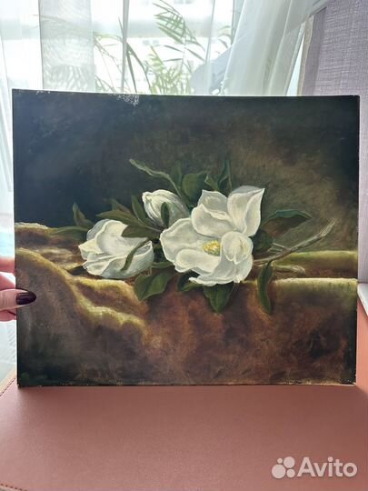 Картина цветы на картоне