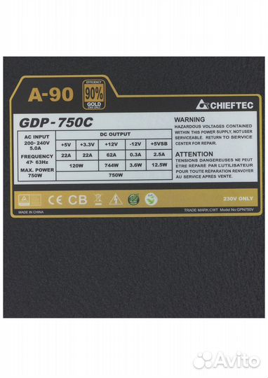Блок питания chieftec 750w