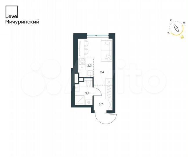 Квартира-студия, 18,8 м², 15/42 эт.