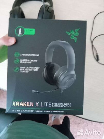 Игровые наушники razer kraken x lite коробка есть