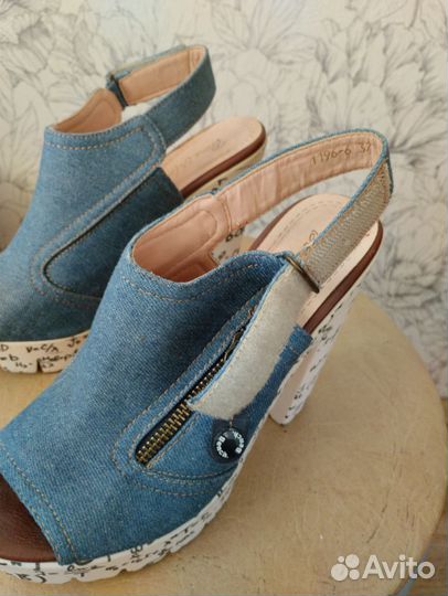 Джинсовые босоножки 37
