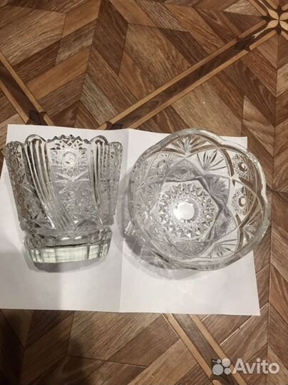 Хрусталь:рог, солонки, рюмки, вазы