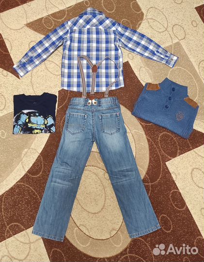 Рубашка, джинсы, кофта, футболка р. 116-120