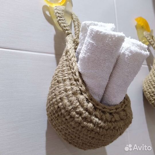 Корзинка-гнёздышко из джута