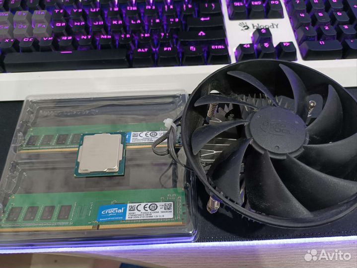 Комплект Intel g4600 + 8 гб оперативки + кулер