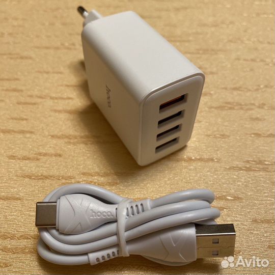 Адаптер на 4usb с usb кабелем type-c