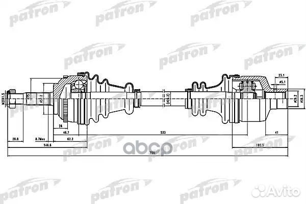 Полуось прав renault: clio II 98, clio II фургон