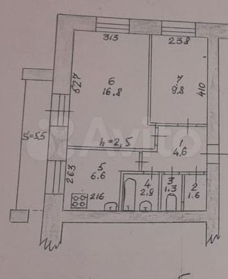 2-к. квартира, 43,6 м², 5/9 эт.