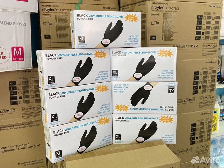 Перчатки Wally Plastic чёрные, XL