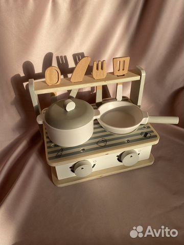 Деревянные игрушки, набор для девочек печь/посуда