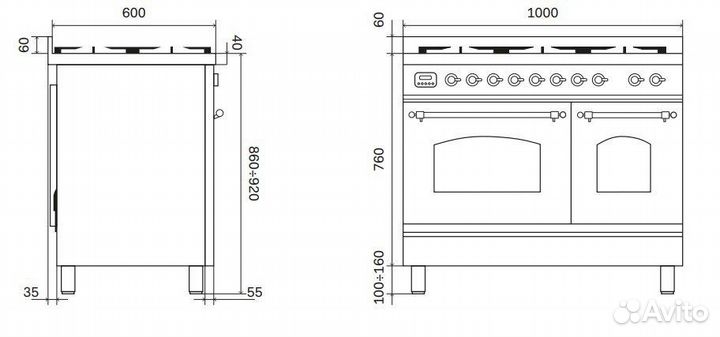 Газовая плита новая ilve Италия