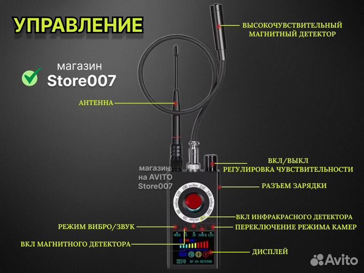 Поисковик скрытых камер и жучков K19+/детектор K19