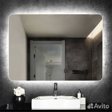 Зеркало прямоугольное с подсветкой и без