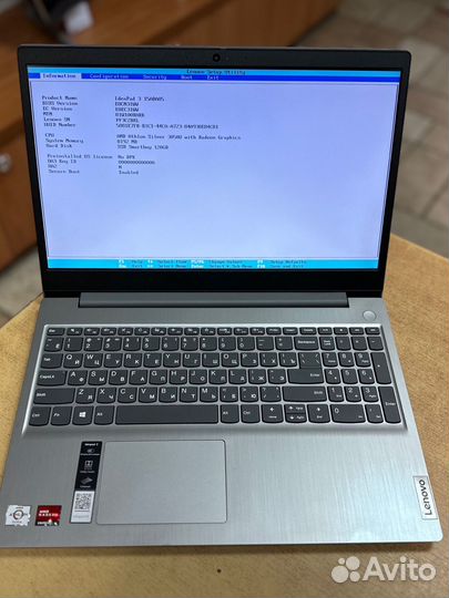 Ноутбук lenovo ideapad3 15.6