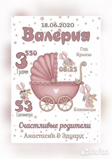 Метрика для новорожденных