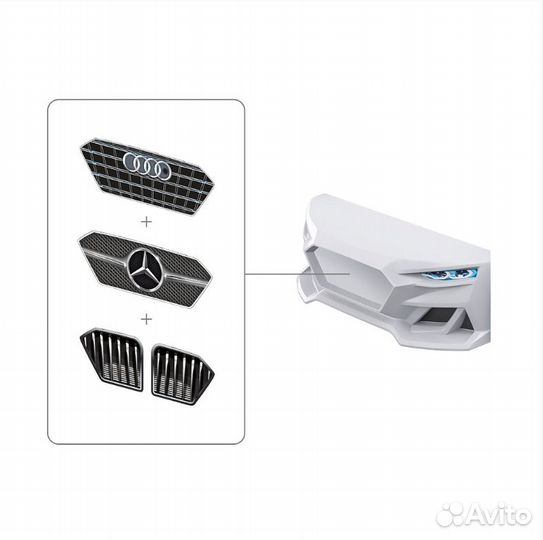 Кровать машина от 1,5 лет с матрасом