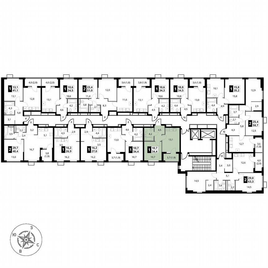 1-к. квартира, 34,4 м², 18/18 эт.