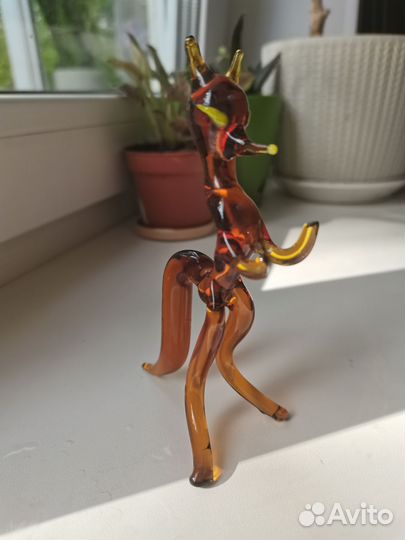 Фигурка лиса цветное стекло