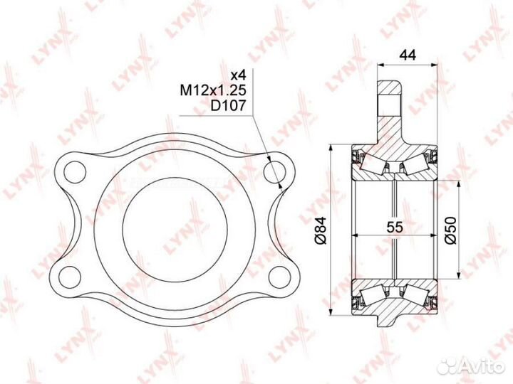 Lynxauto WB-1032 Ступица колеса зад прав/лев
