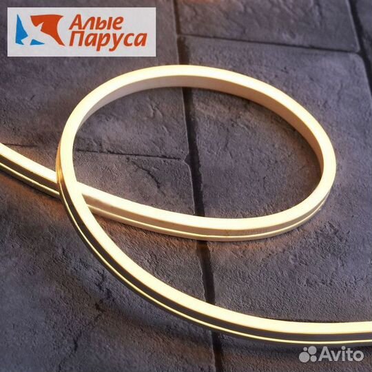 Гибкий неон 08х16 мм, 10 м/ теплый белый