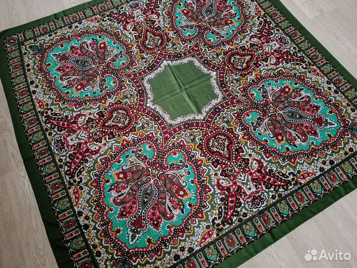 Платок Шаль etro Зелёный Шелк