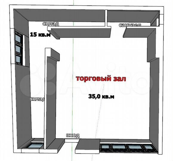Торговая площадь, 52 м²