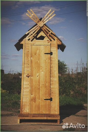 Дачный туалет деревянный с установкой щтж 868