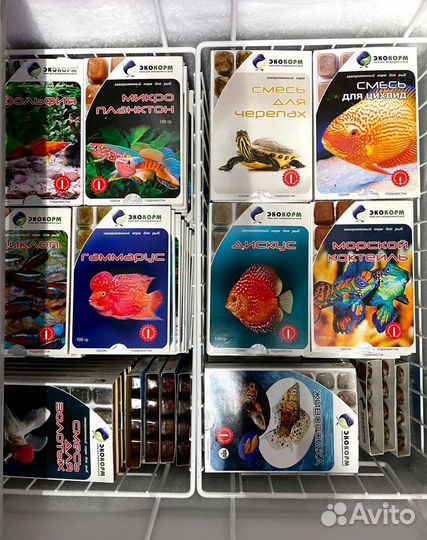 Замороженный корм мотыль, артемия, трубочник и т.д