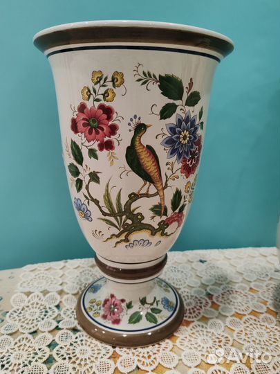 Винтажные полихромные вазы, фаянс. Германия
