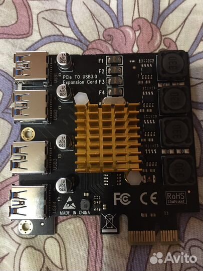 Разветвитель (хаб) pcie x1 - usb 3.0 4 порта