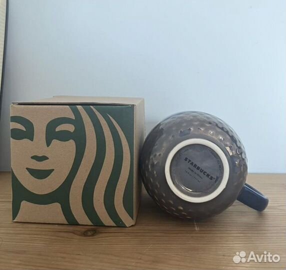 Кружка чашка Starbucks синяя глянцевая новая
